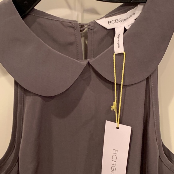 BCBG Grey Dress With Peter Pan Collar - Picture 3 of 3